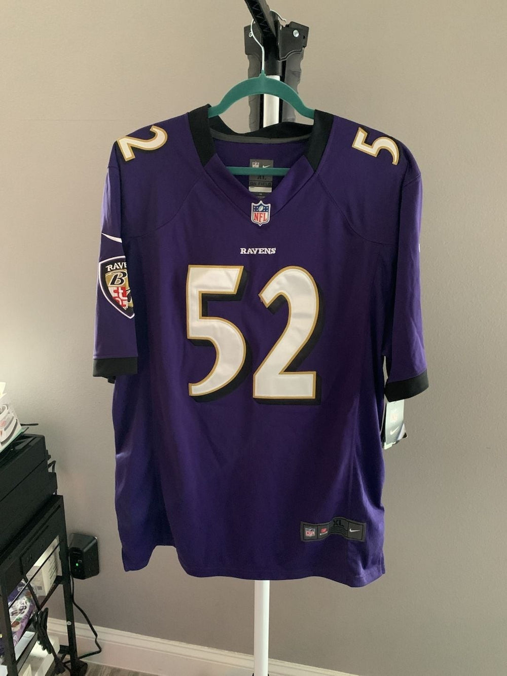 Nike NFL Baltimore Ravens Ray Lewis #52 Game Jersey Purple XL