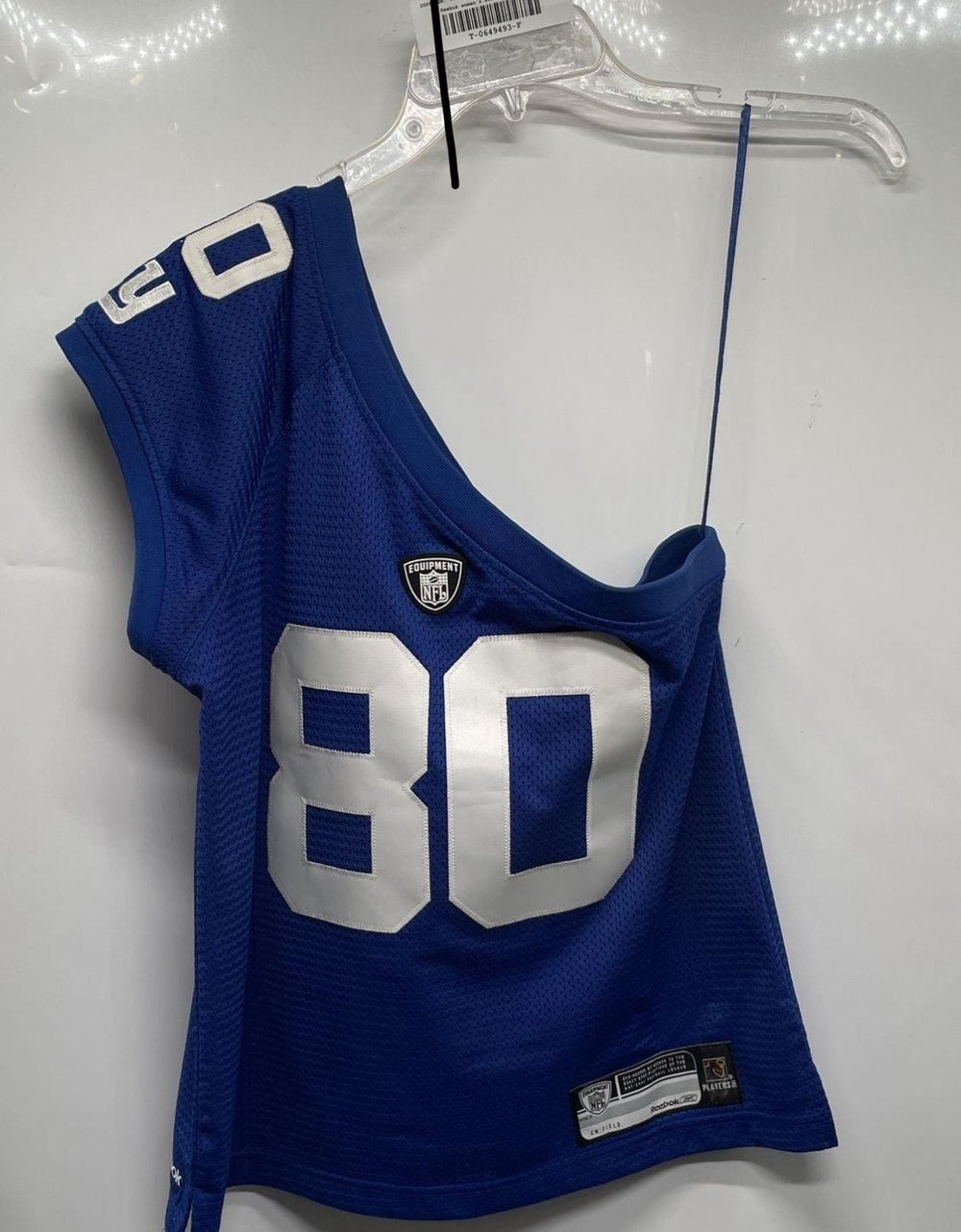 Vintage Reebok New York Giants Jeremy Shockey #80 One Shoulder Women's Jersey Si