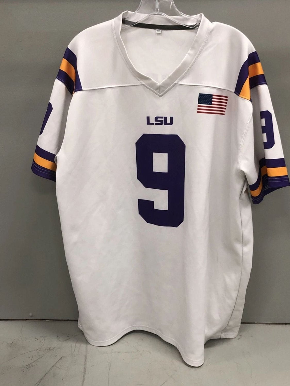 Joe Burrow LSU Tigers #9 White Stitched NCAA Football Jersey Size XXL