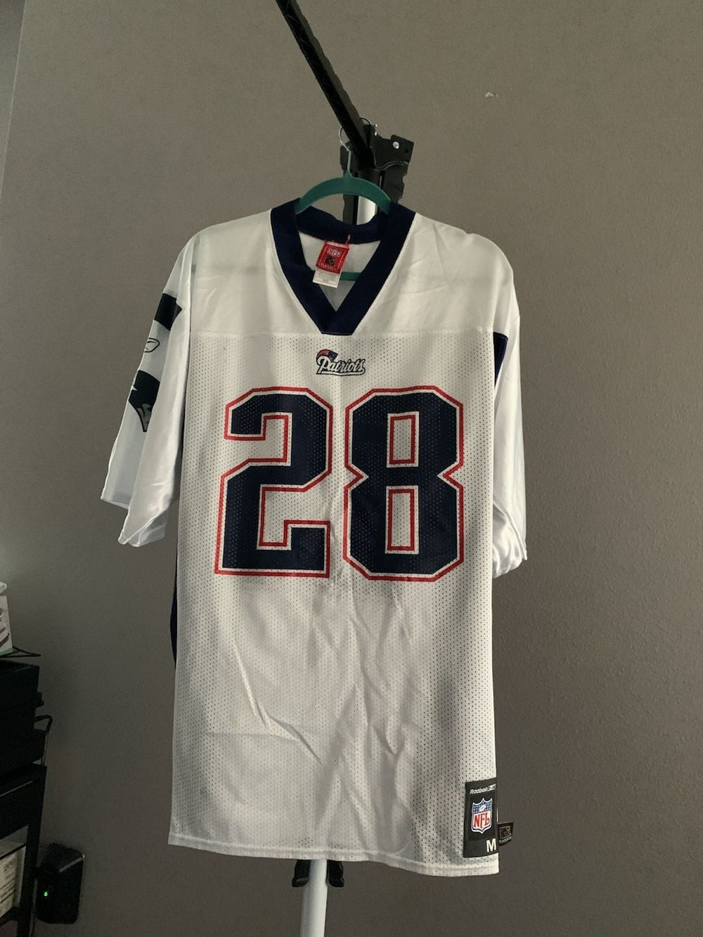 Reebok NFL New England Patriots Corey Dillon 28 Jersey White Size M