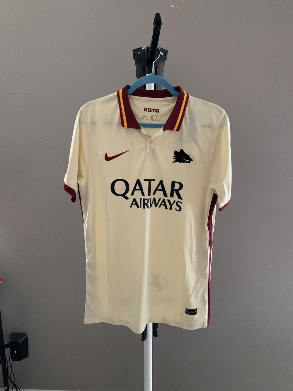 Nike 2020/21 AS Roma Away Stadium Soccer Jersey Pale Ivory