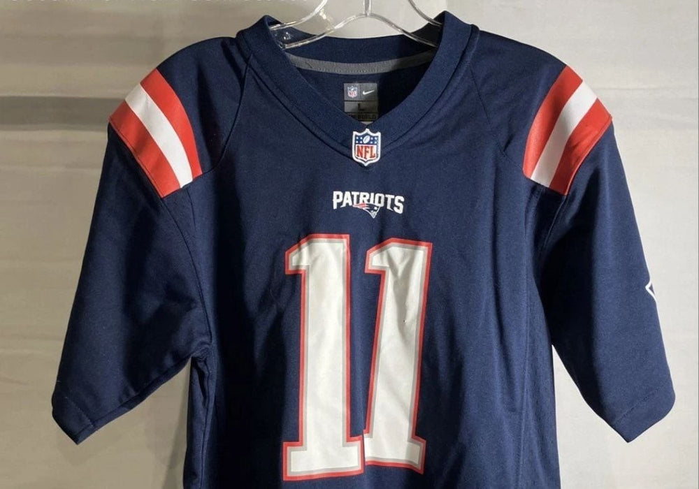 Nike Youth Julian Edelman New England Patriots #11 Game Jersey Navy Blue Size La