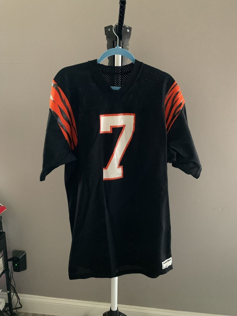 Vintage Sand-Knit Cincinnati Bengals Boomer Esiason #7 Mesh Jersey