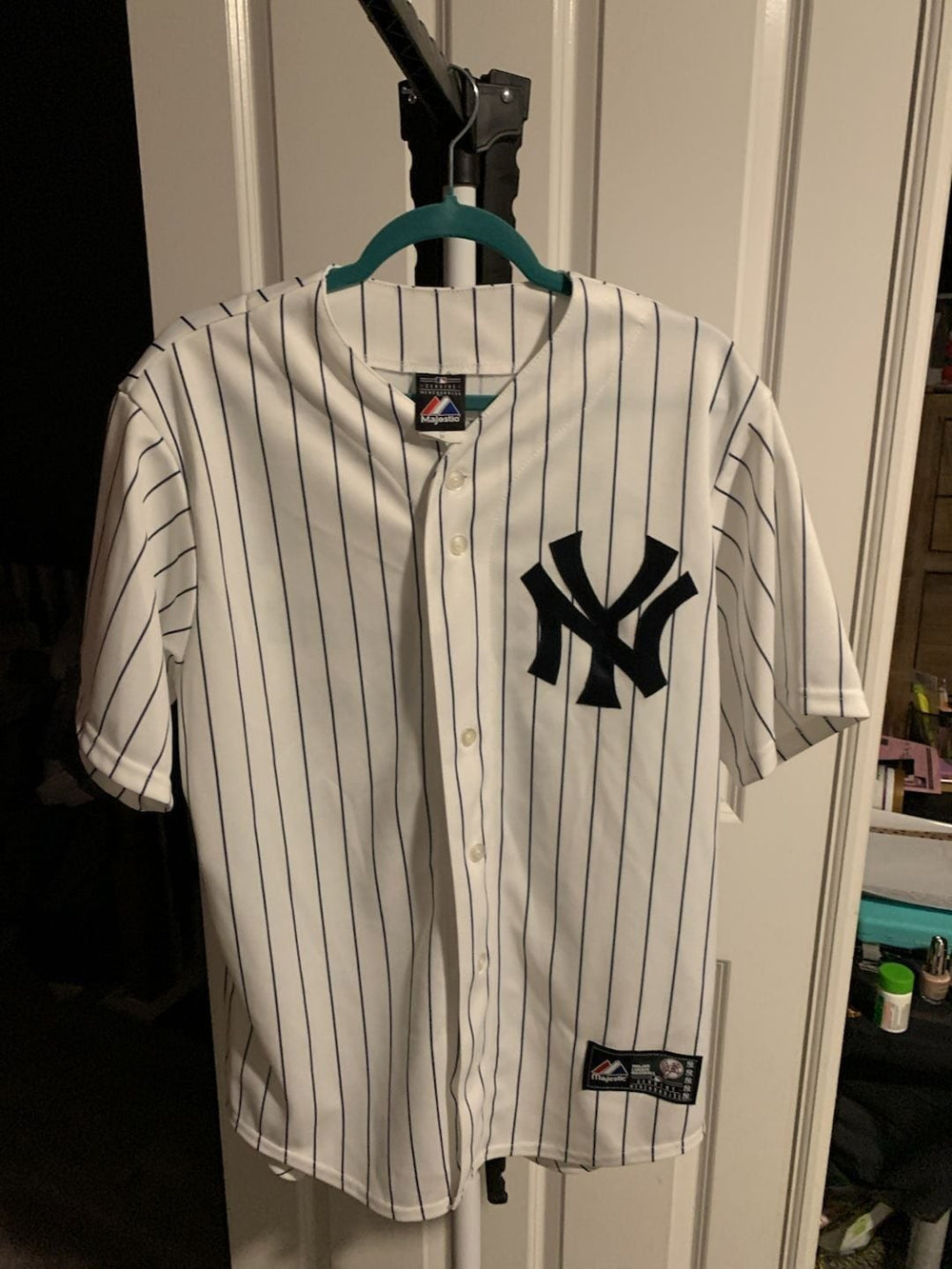 Majestic New York Yankees Jason Giambi #25 Pinstripe Baseball Jersey