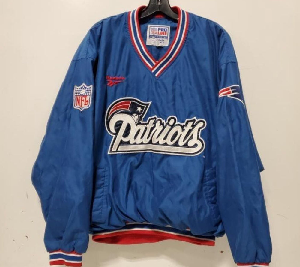 Vintage Reebok NFL Pro Line New England Patriots Pullover Jacket Size L