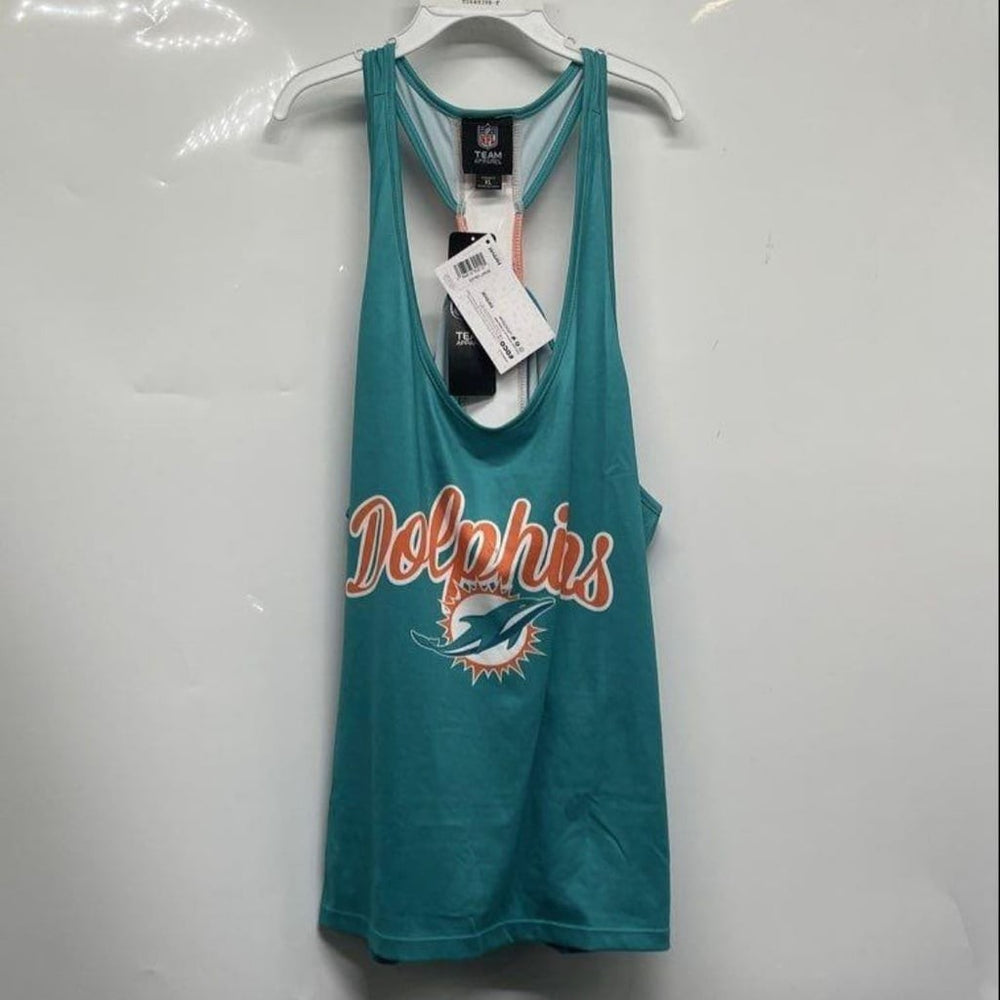Women's FOCO Miami Dolphins Wordmark Team Stripe Racerback Tank Top