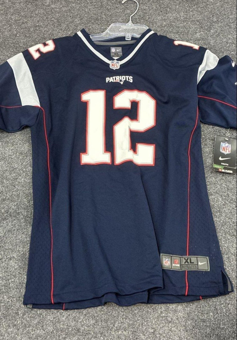 NWT Nike New England Patriots Tom Brady #12 On-Field Youth Jersey Size XL (18/20