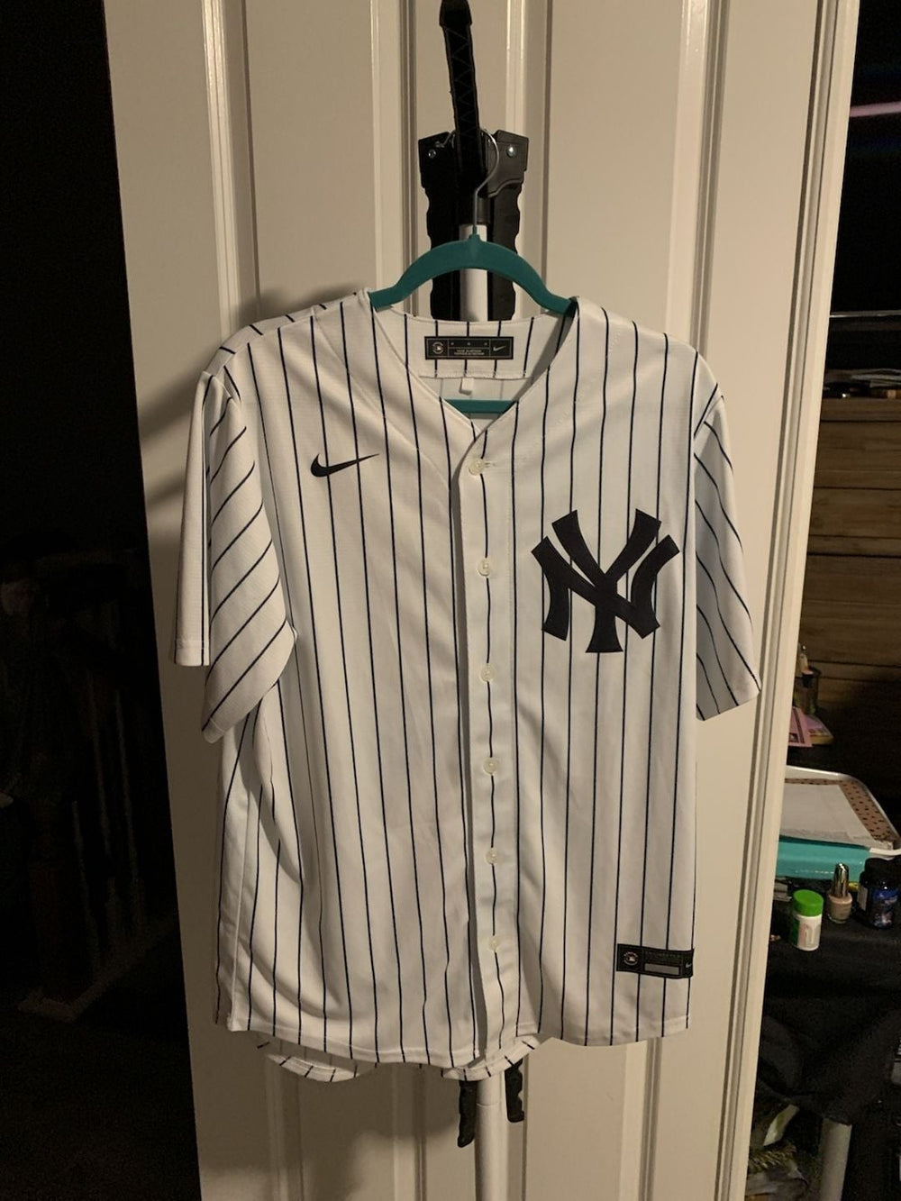Nike New York Yankees Men's Home Pinstripe Baseball Replica Jersey