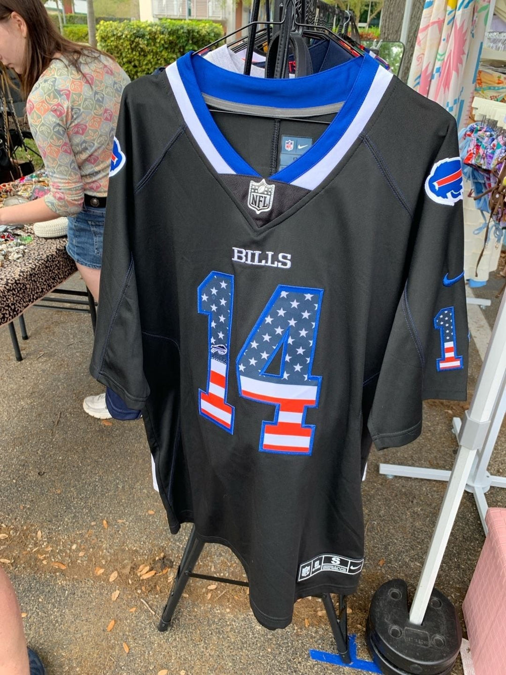 Nike NFL Buffalo Bills Stefon Diggs #14 Black Stars & Stripes American Flag Jers