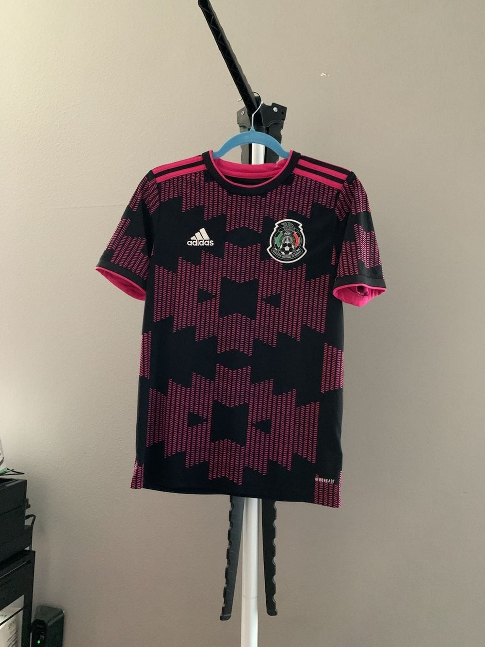 adidas Mexico 2021 Home Soccer Jersey Black and Pink