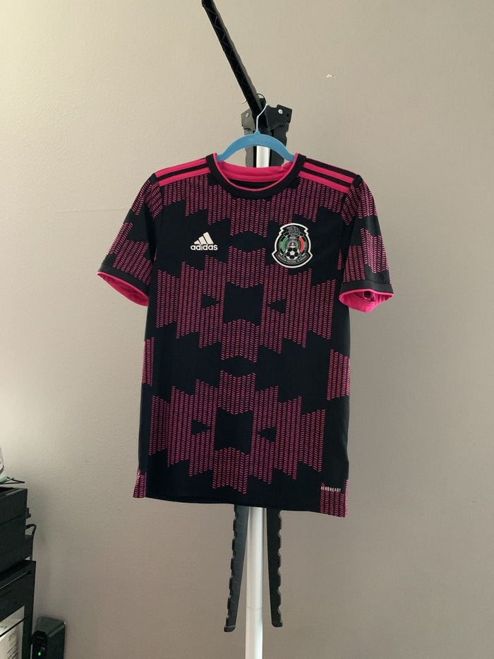 adidas Mexico 2021 Home Soccer Jersey Black and Pink