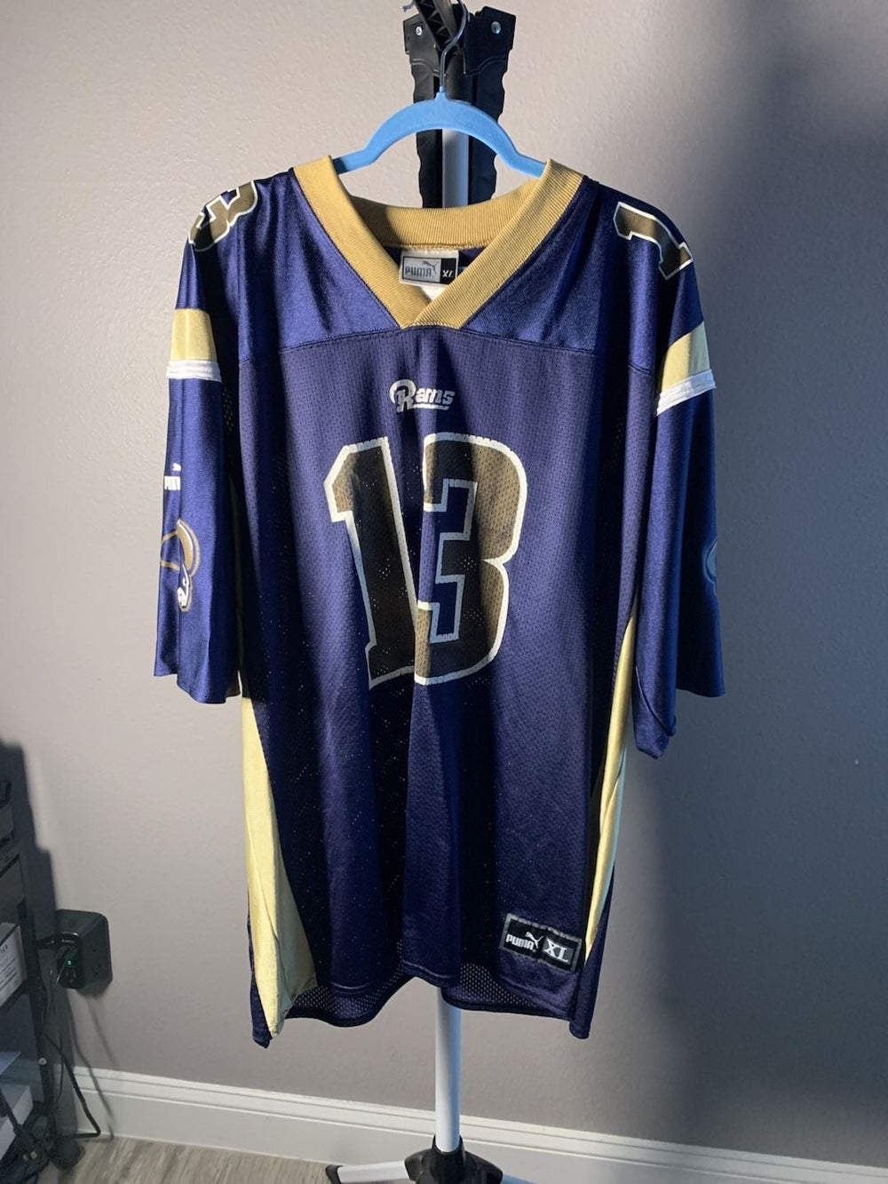 Vintage Puma St. Louis Rams Kurt Warner #13 Football Jersey