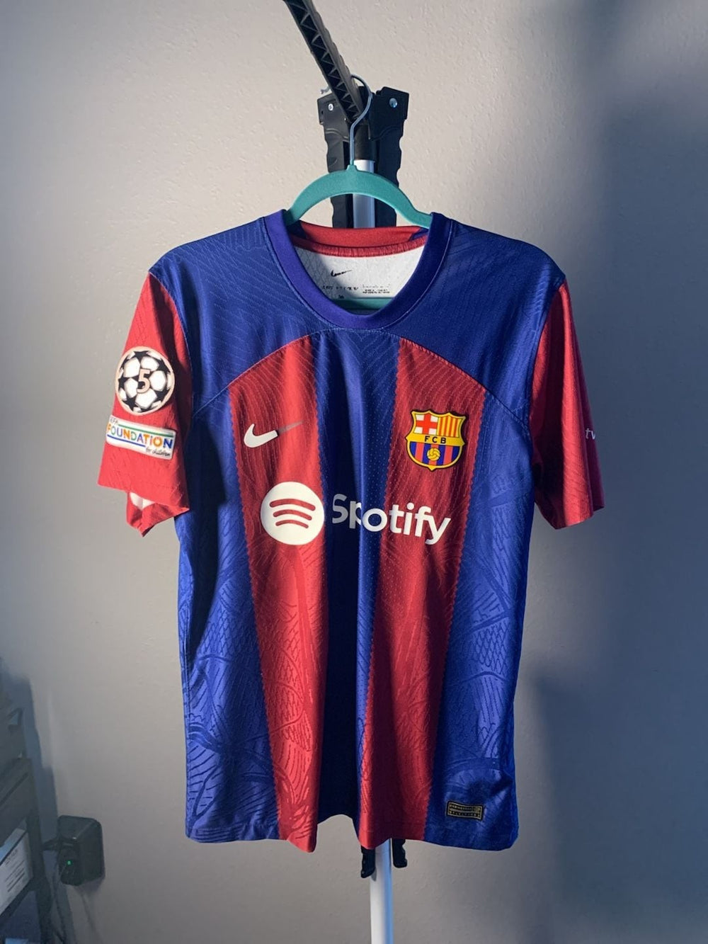 FC Barcelona 2023/24 Nike Home Authentic Player Version Soccer Jersey with Champ
