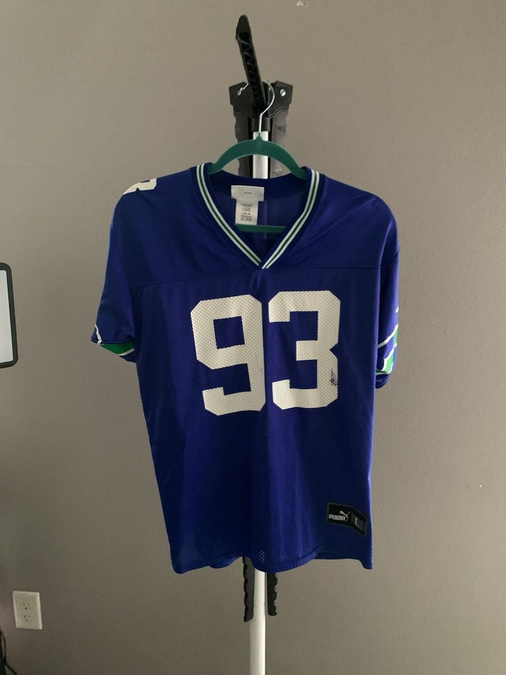 Vintage Seattle Seahawks John Randle 93 Puma NFL Jersey Size Large