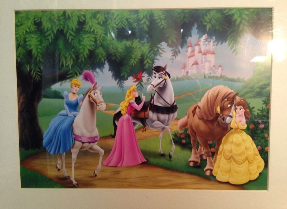 Disney Princess Promenade Bordered Art Print Cinderella Belle Aurora 11x14