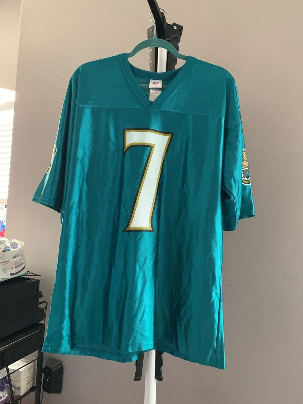Vintage Reebok NFL Jacksonville Jaguars Byron Leftwich #7 Teal Jersey size Large