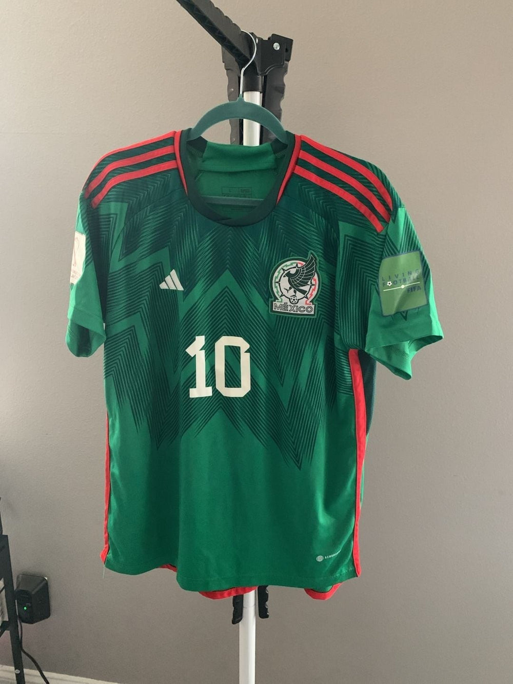 Adidas Mexico 2022 World Cup Home #10 Replica Soccer Jersey