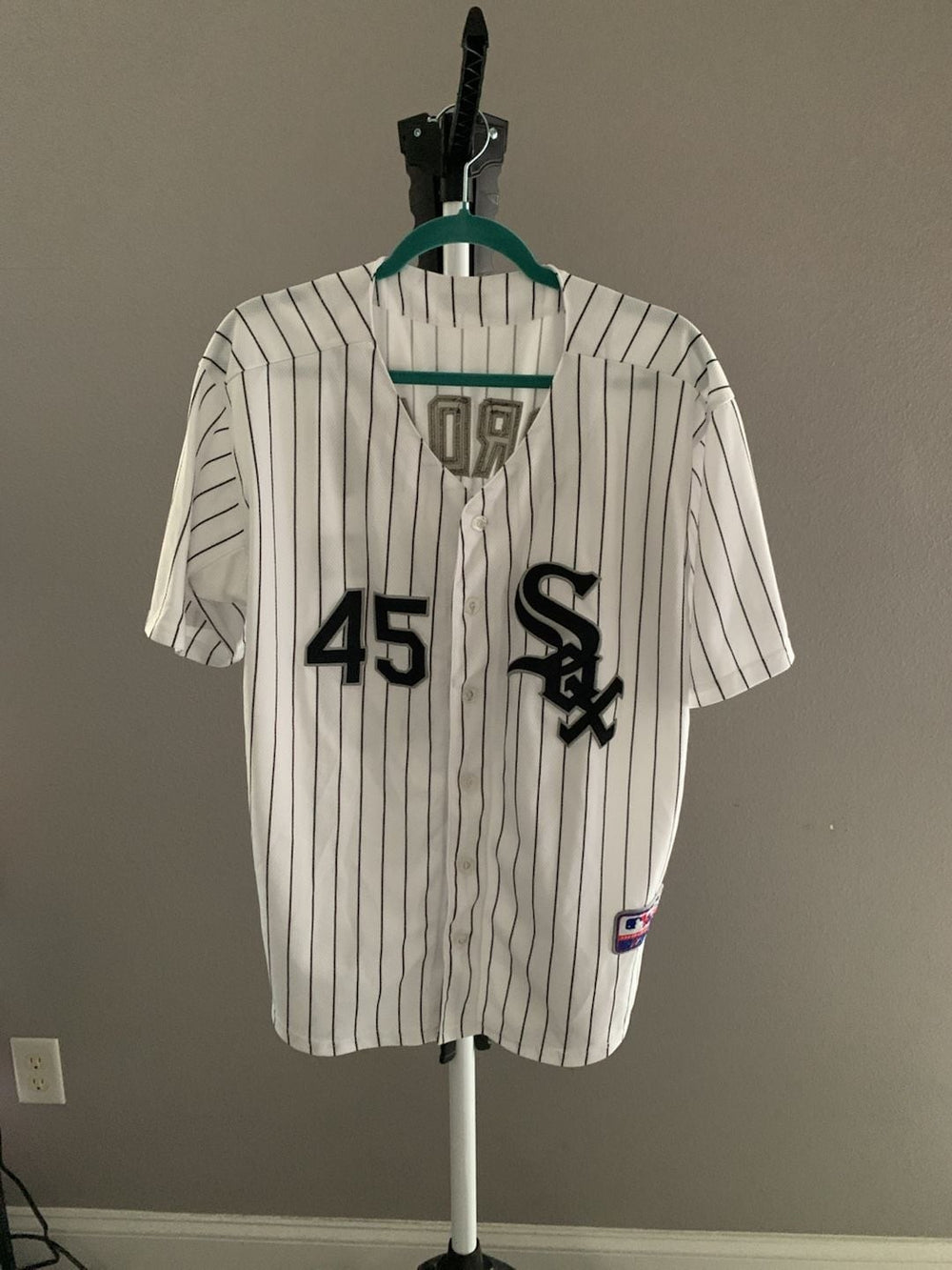 Majestic Chicago White Sox #45 Michael Jordan Pinstripe Baseball Jersey