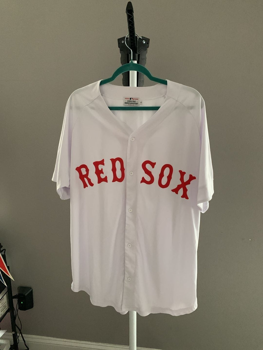 Boston Red Sox Home Jersey with MassMutual Patch Size XL