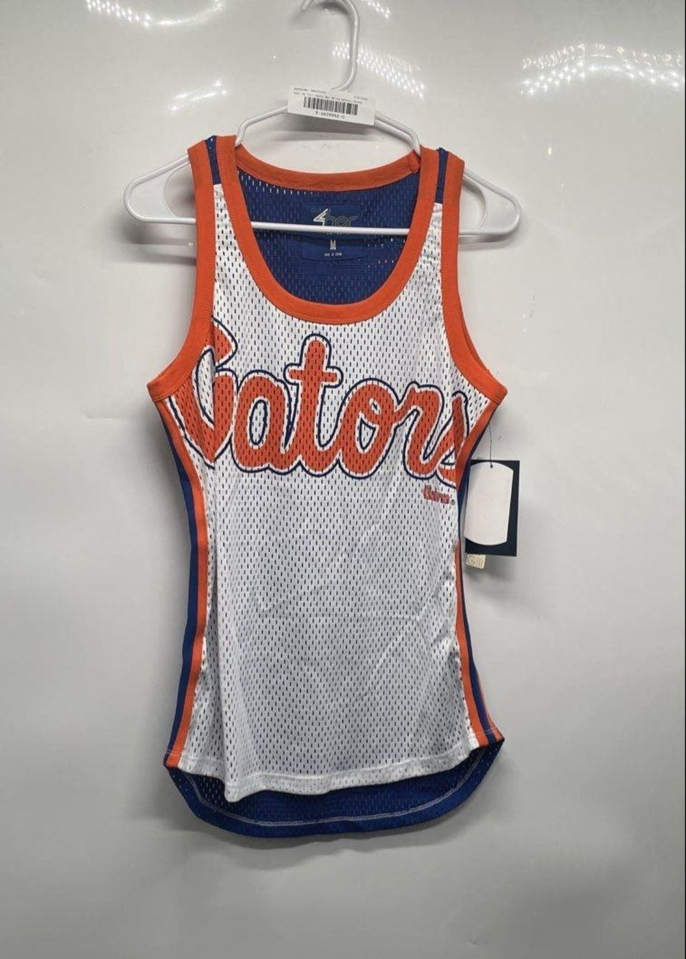 G-III 4Her by Carl Banks Florida Gators Women's White Tater Two-Hit Mesh Tank To