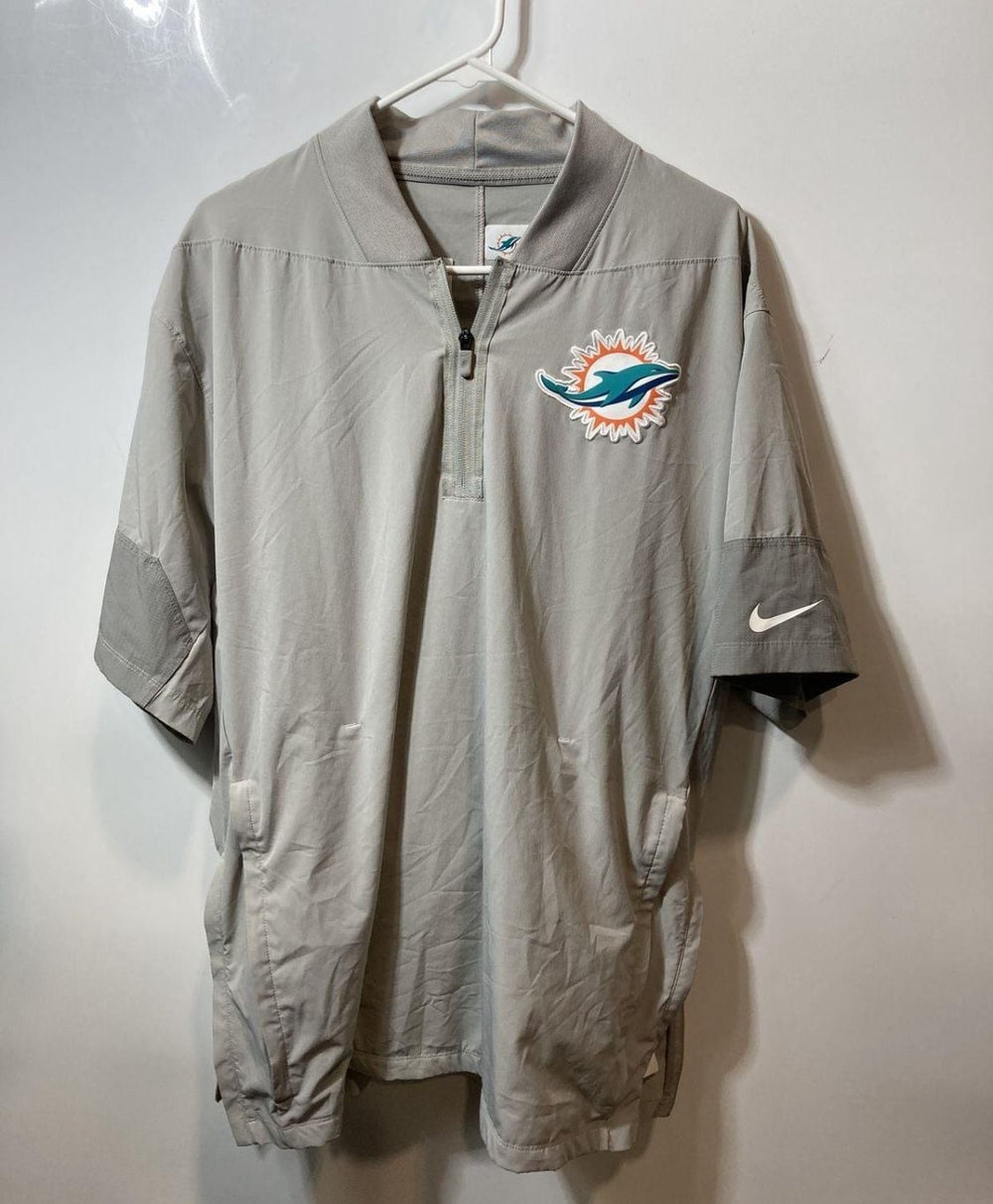 Nike Miami Dolphins NFL Sideline Short Sleeve Quarter-Zip Pullover Jacket Size L
