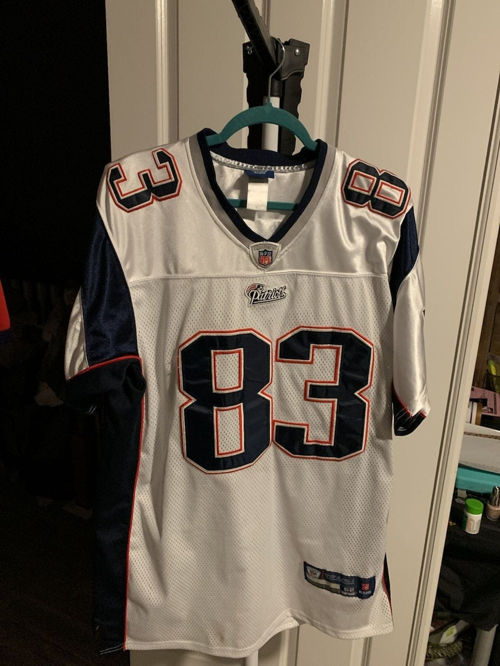 Reebok New England Patriots Wes Welker #83 NFL On-Field White Replica Jersey Siz
