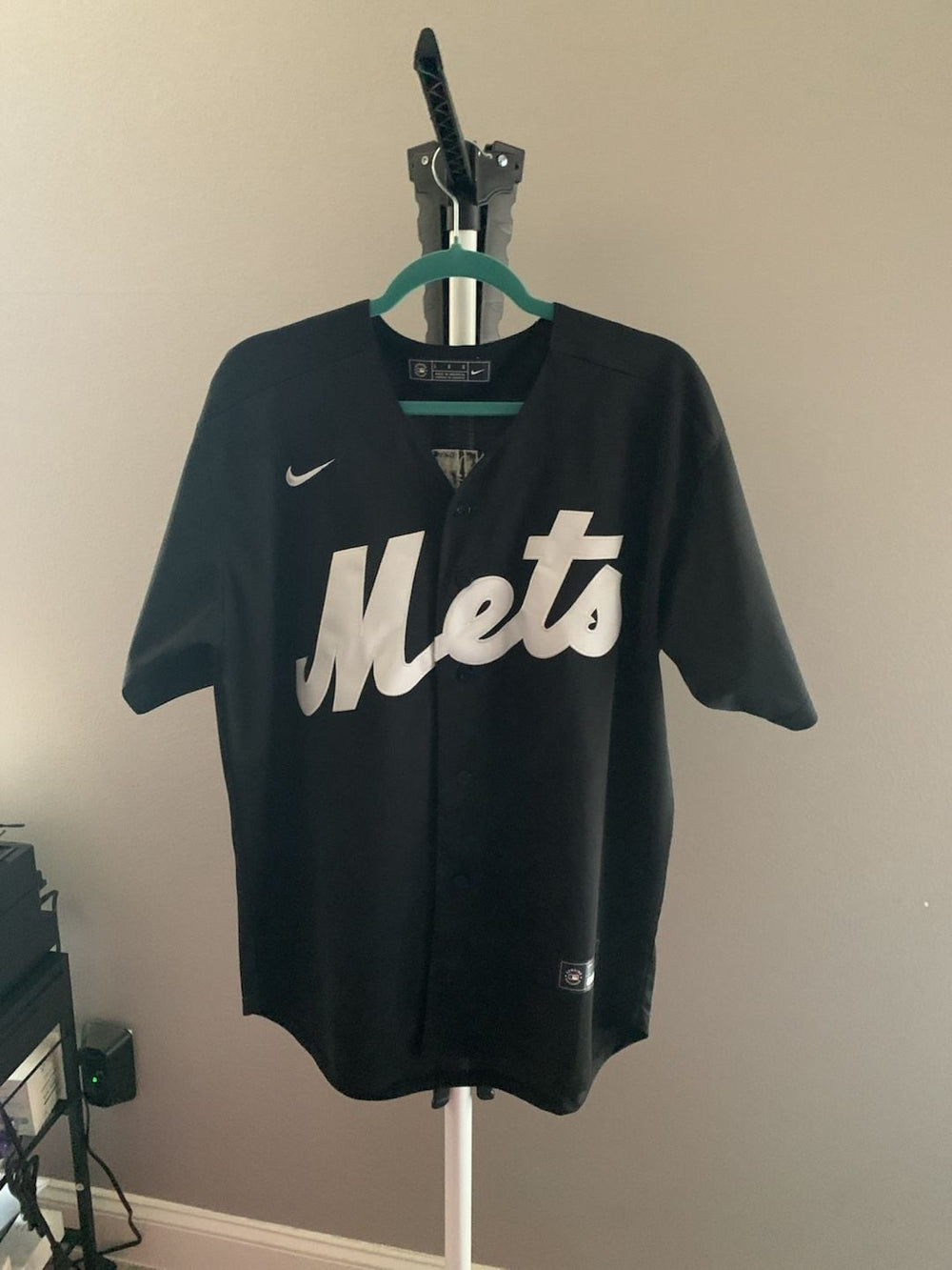 Nike New York Mets Darryl Strawberry #18 Black Replica Baseball Jersey