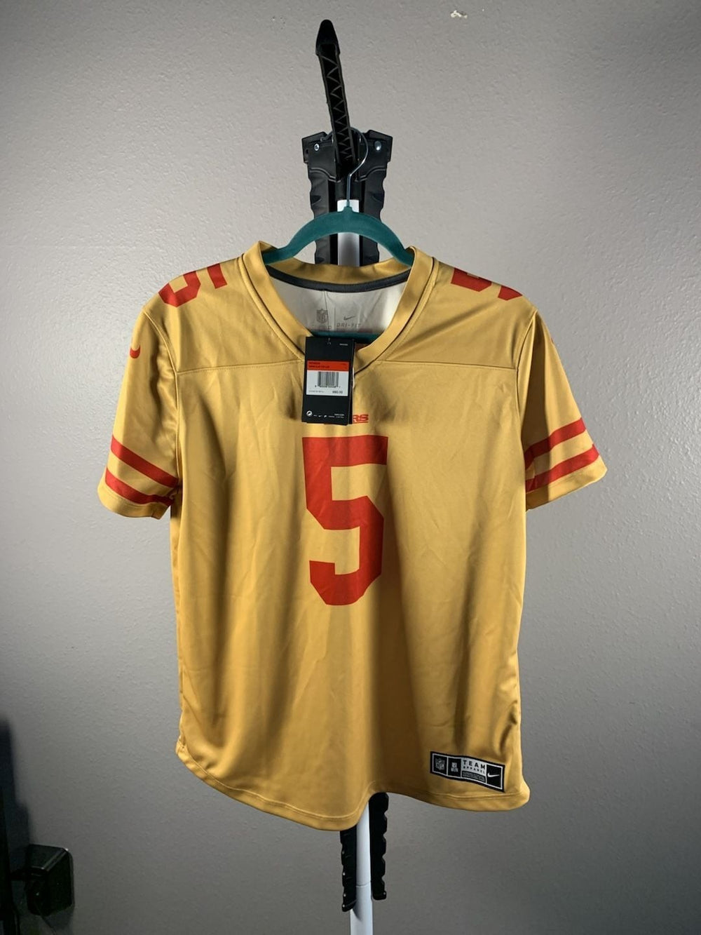 Nike Women's San Francisco 49ers Dri-FIT NFL Inverted Gold Game Jersey #5