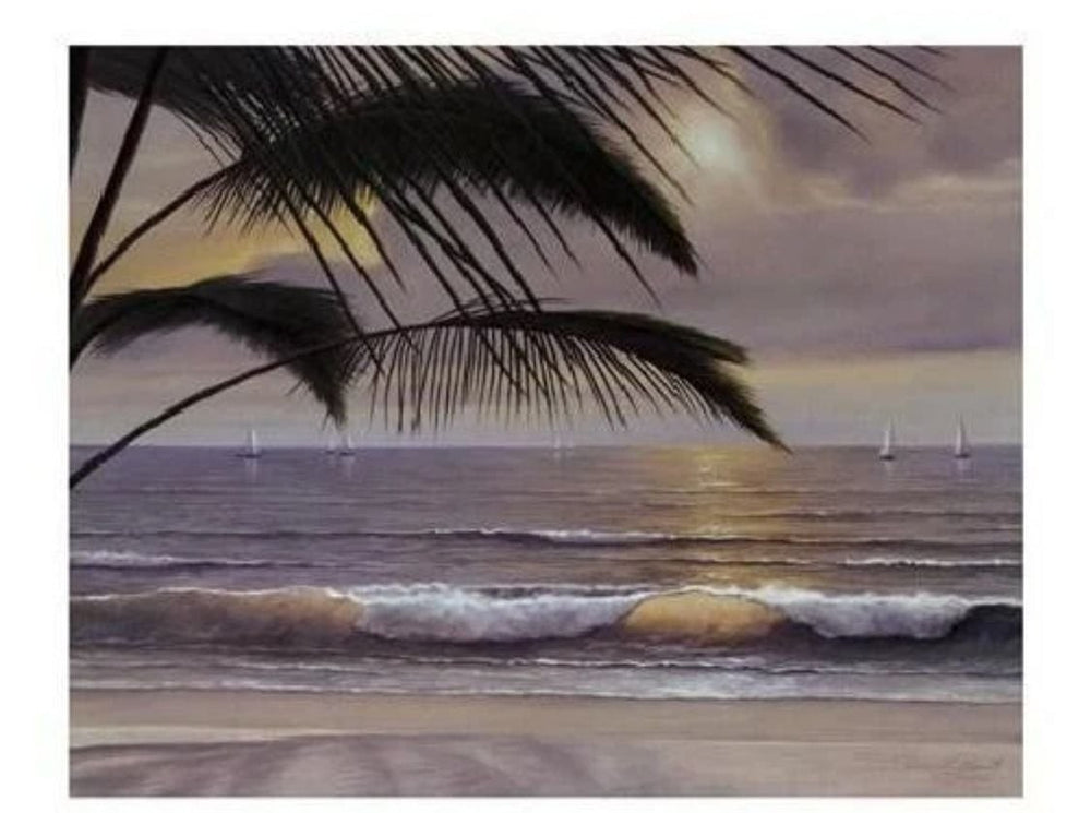 Paradisio Tropical Beach Seascape Art Print by Diane Romanello